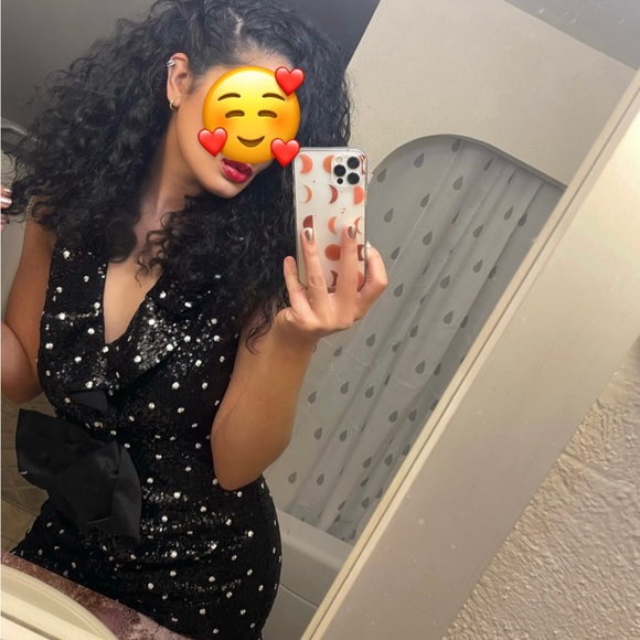 GIAMBATTISTA VALLI x H&M Black Sequin Dress SIZE 8 - Picture 6 of 7